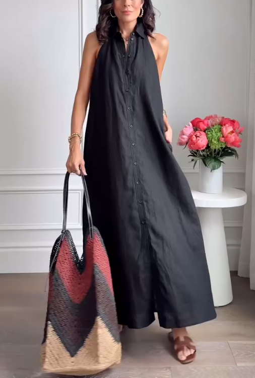 Sleeveless Shirt Backless Dress