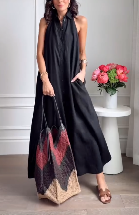 Sleeveless Shirt Backless Dress