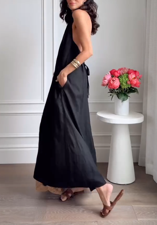 Sleeveless Shirt Backless Dress