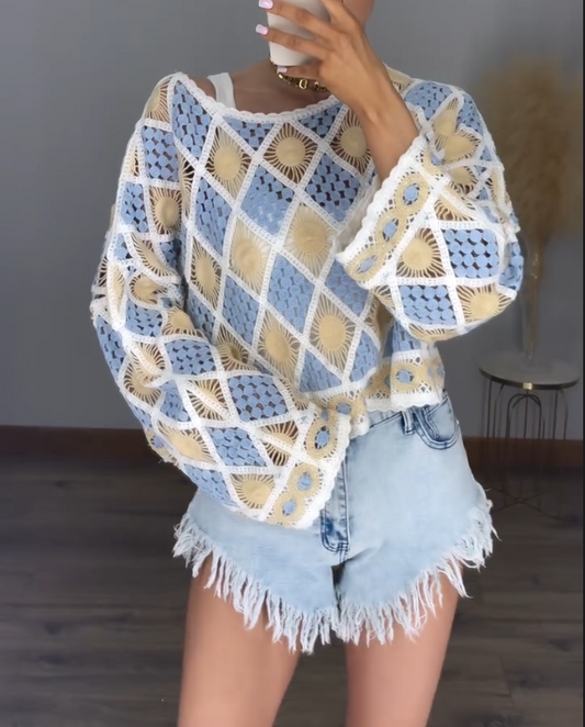 Knitted Low Neck Breathable Casual Top