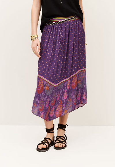 Purple Mural Polka Dot Skirt