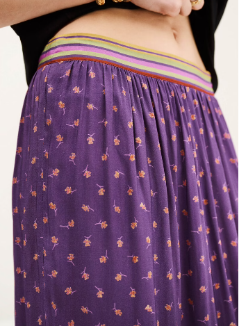 Purple Mural Polka Dot Skirt
