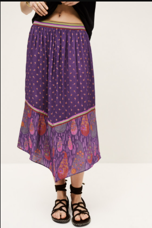 Purple Mural Polka Dot Skirt
