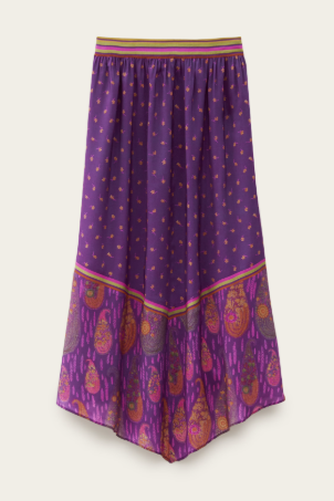 Purple Mural Polka Dot Skirt