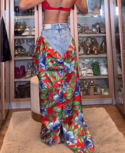 Splicing Denim Skirt