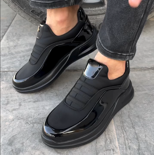 Painted Leather Splicing One Foot Casual Shoes