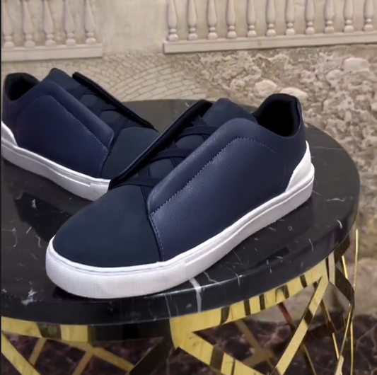 High Quality Leather Splicing One Foot Casual Shoes