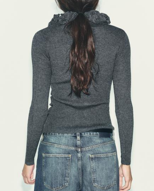 Chic Knit Flower Sweater