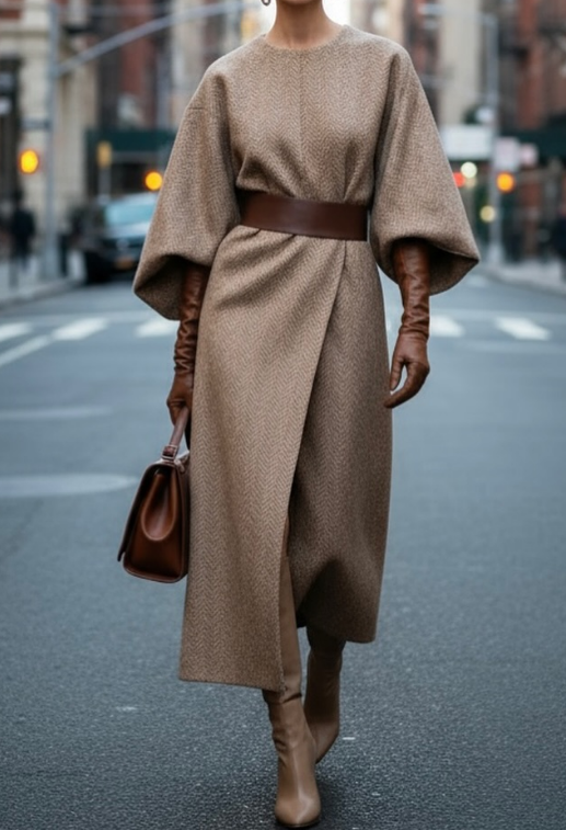 Demure Comfy Warm Midi Dress