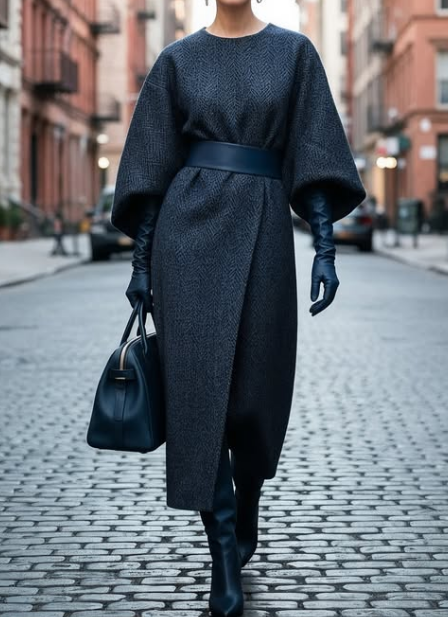 Demure Comfy Warm Midi Dress