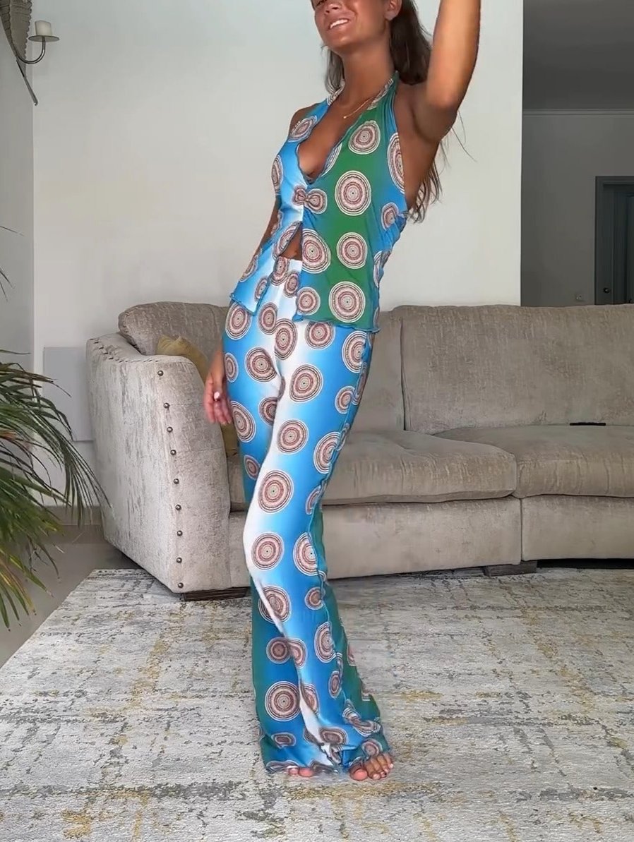 Printed Halterneck Swimsuit