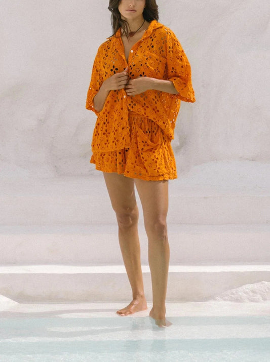 Medina Broderie Orange Set