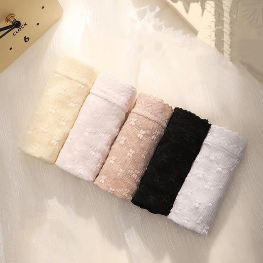 Mid waist breathable air gauze sexy women's underwear