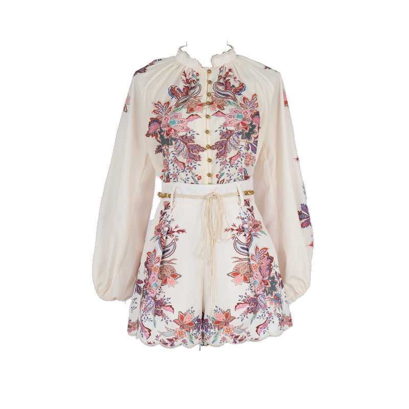 Printed Embroidered Two Pieces Set