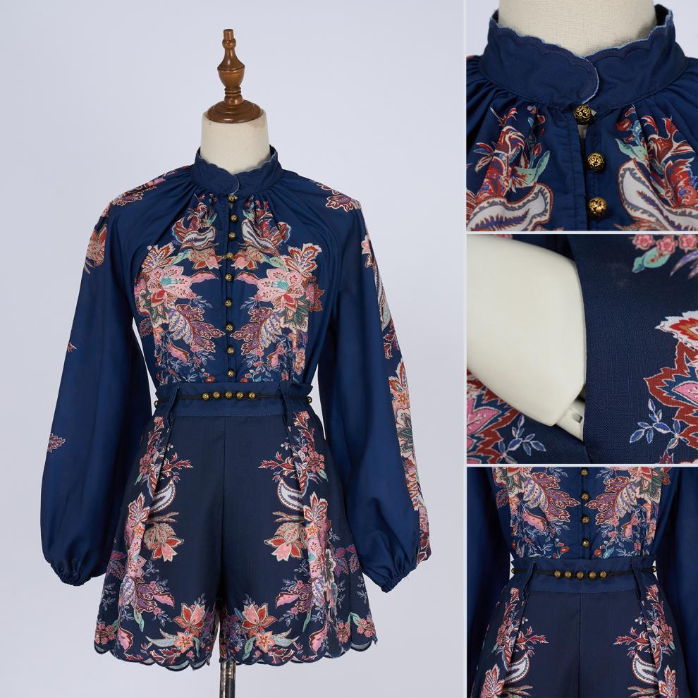 Printed Embroidered Two Pieces Set