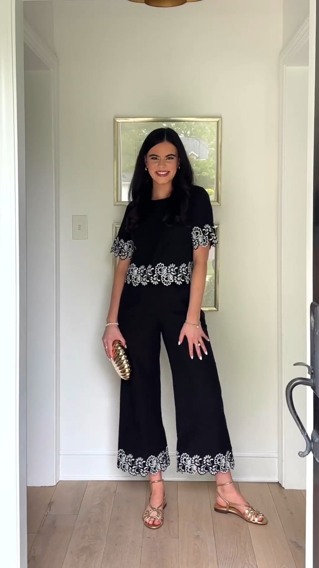 Embroidered Flowers Elegant Suit