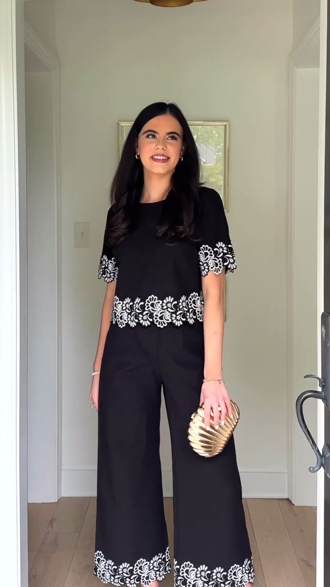 Embroidered Flowers Elegant Suit