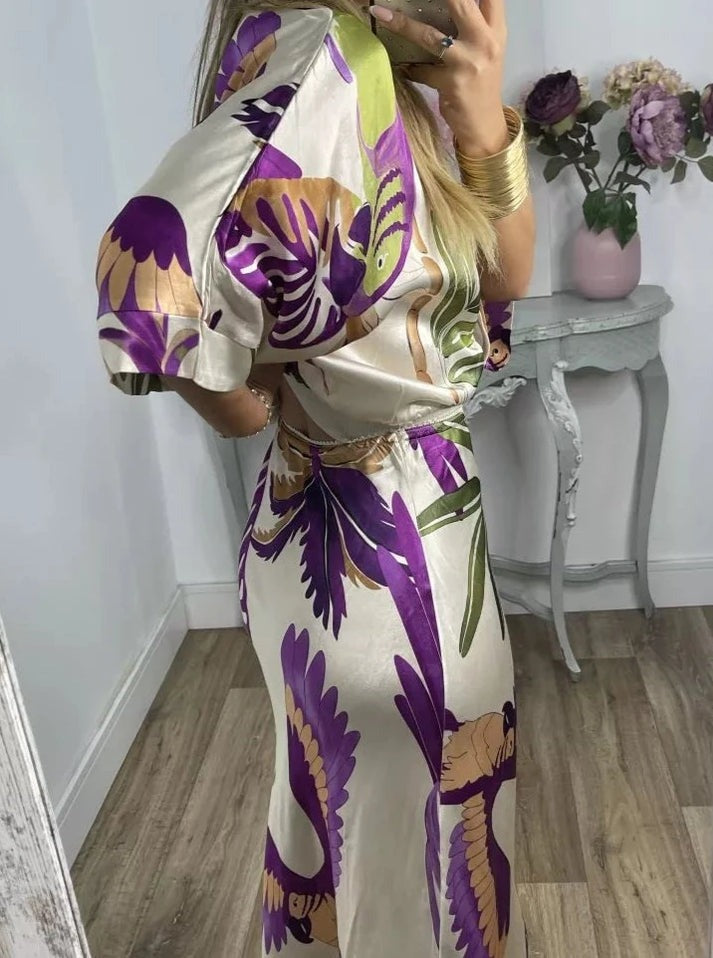 Cool and Breathable V-Neck Two-Piece Dress