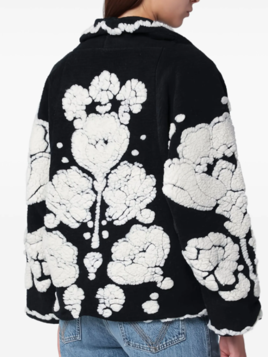 Black And White Color Pattern Coat