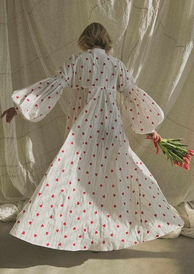 Hearts Pattern Maxi Dress