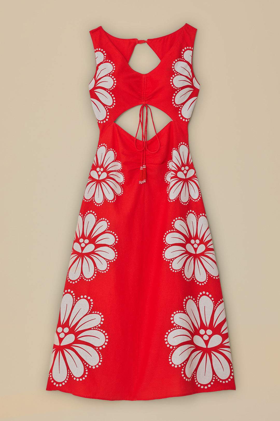 Red Shell Flute Dress