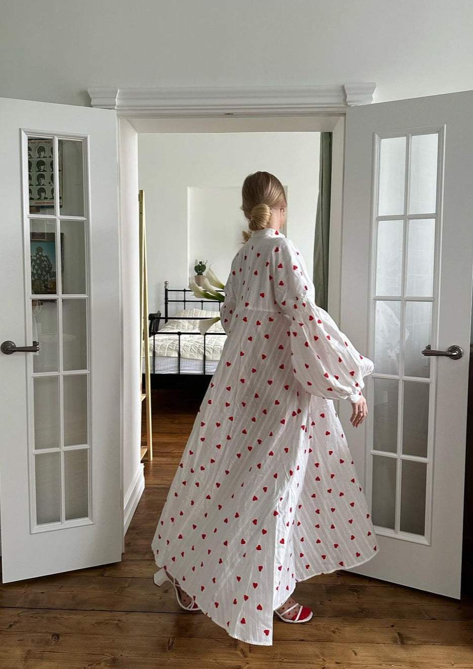 Hearts Pattern Maxi Dress