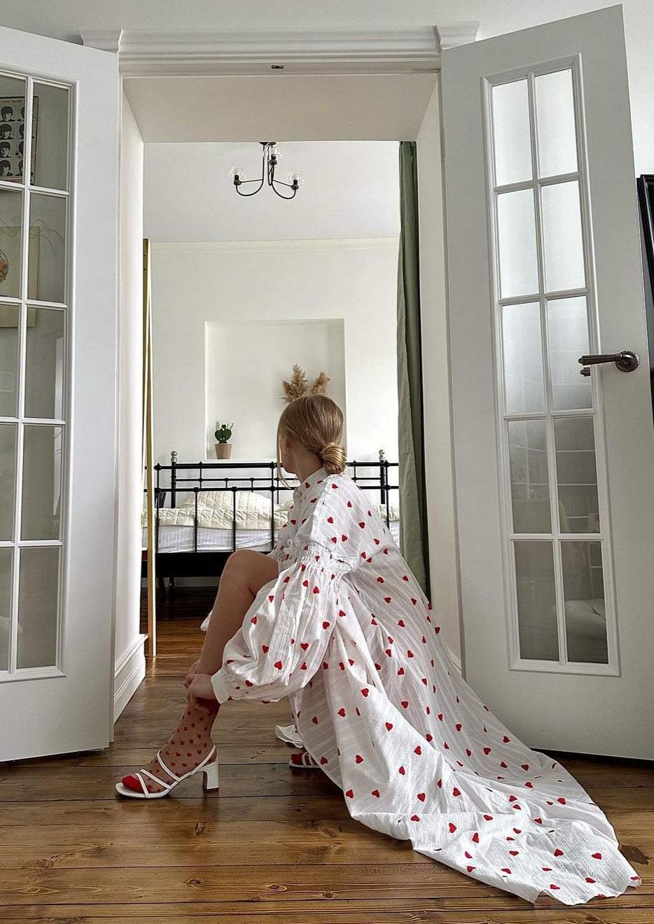 Hearts Pattern Maxi Dress