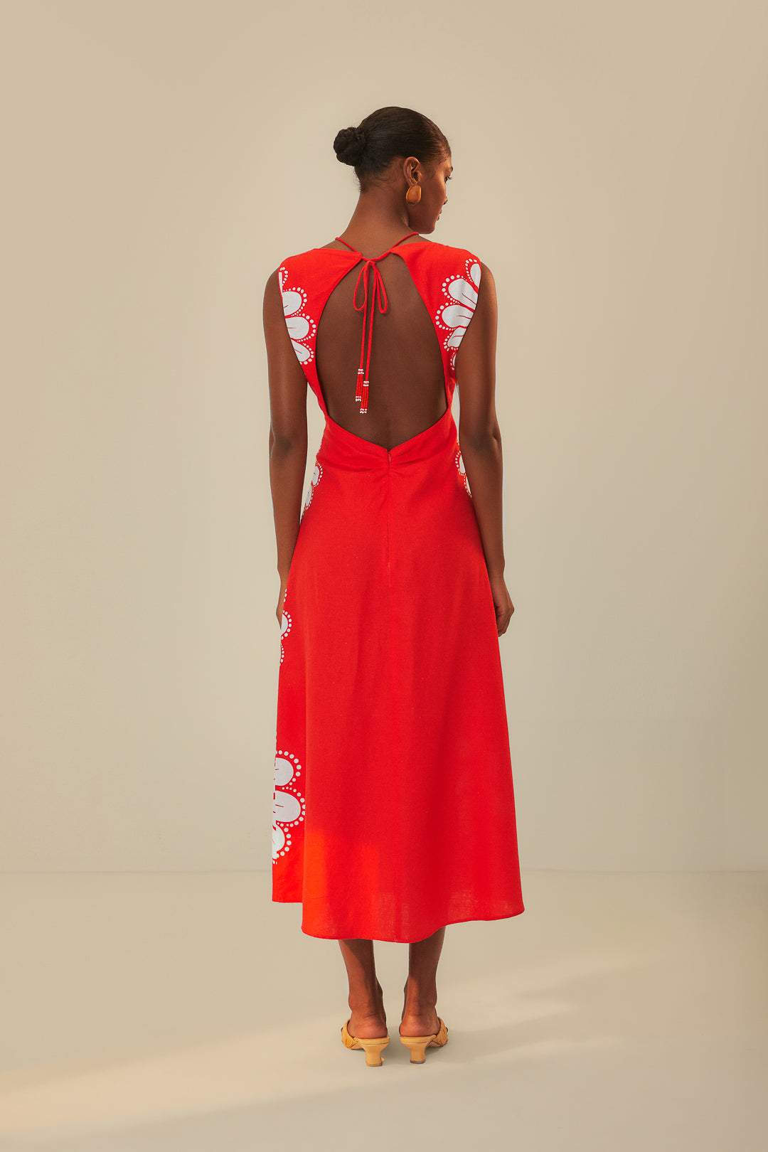 Red Shell Flute Dress