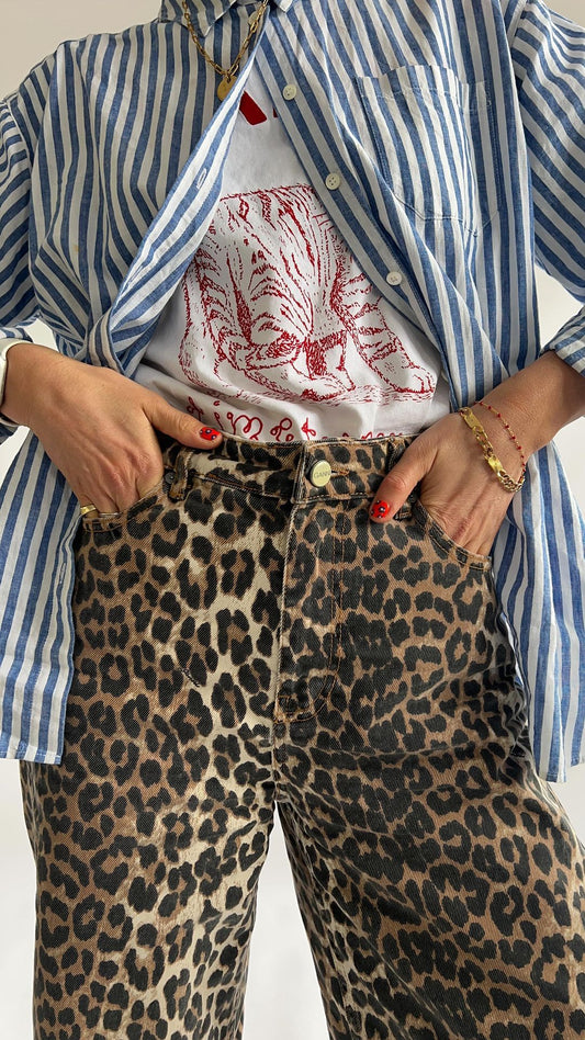 Leopard Betzy Cropped Jeans