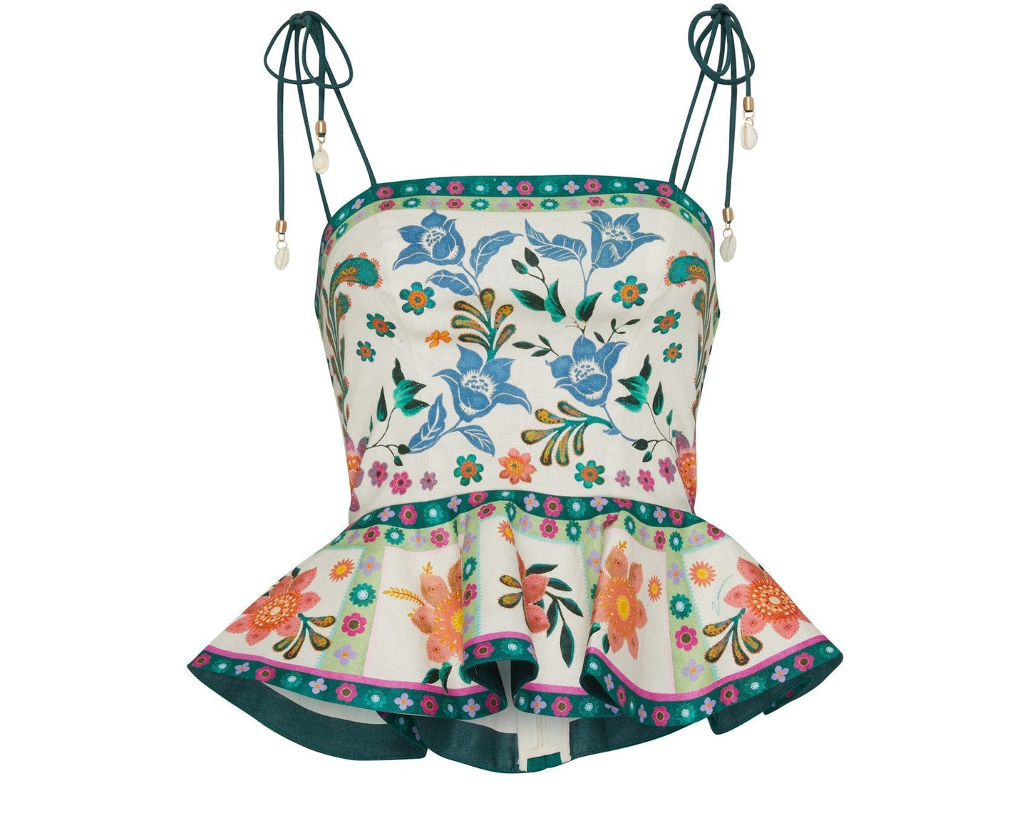 Belted Cropped Floral-Print Set