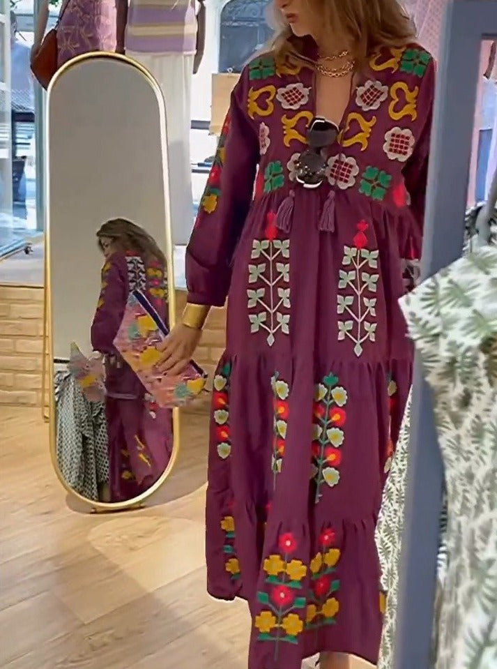 Floral Swing Maxi Dress Women's Casual Holiday Wear