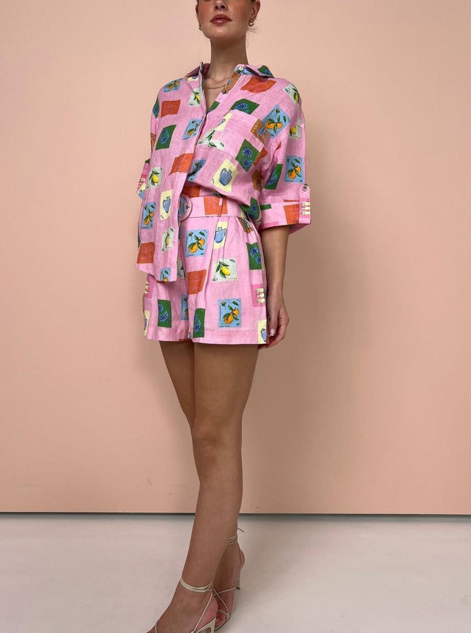 Weekend Style Shorts and Shirt in Pink