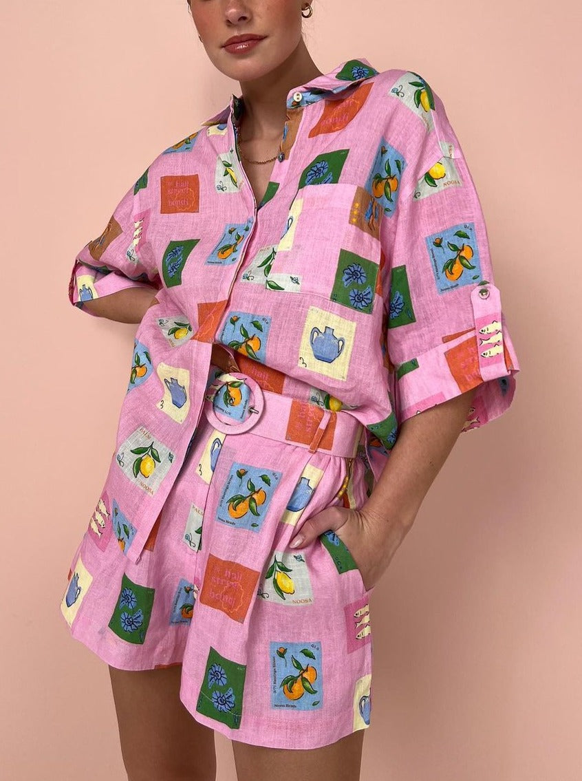 Weekend Style Shorts and Shirt in Pink