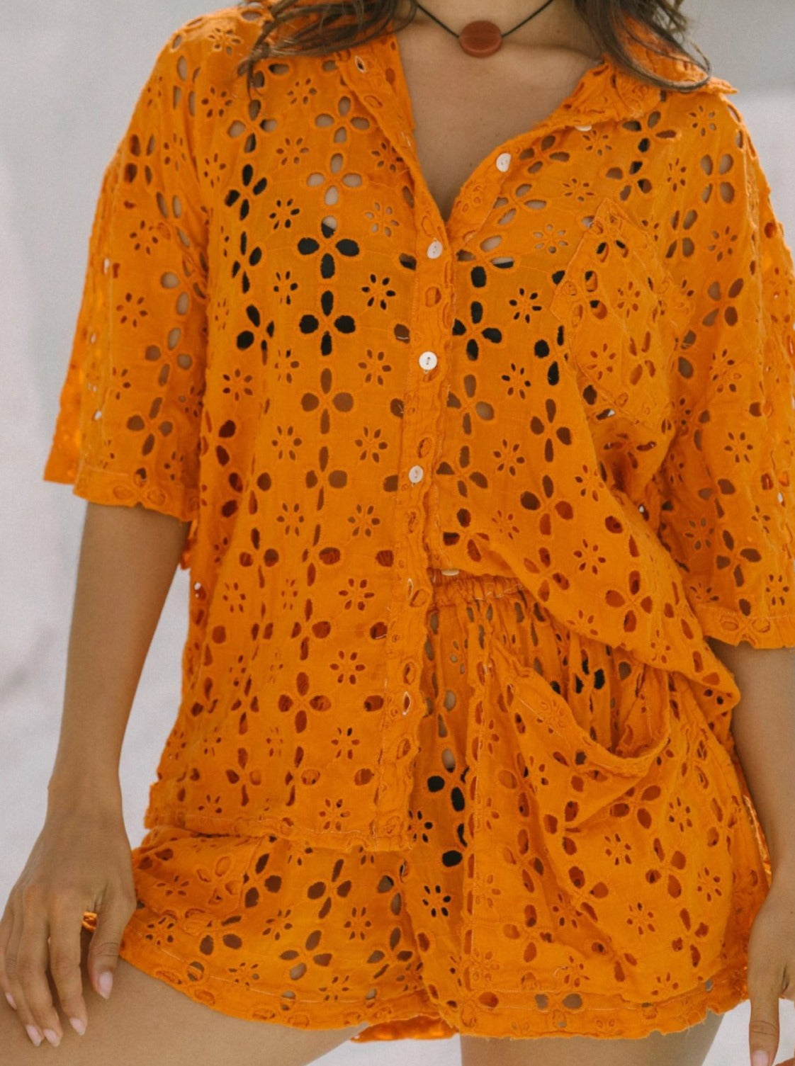 Medina Broderie Orange Set