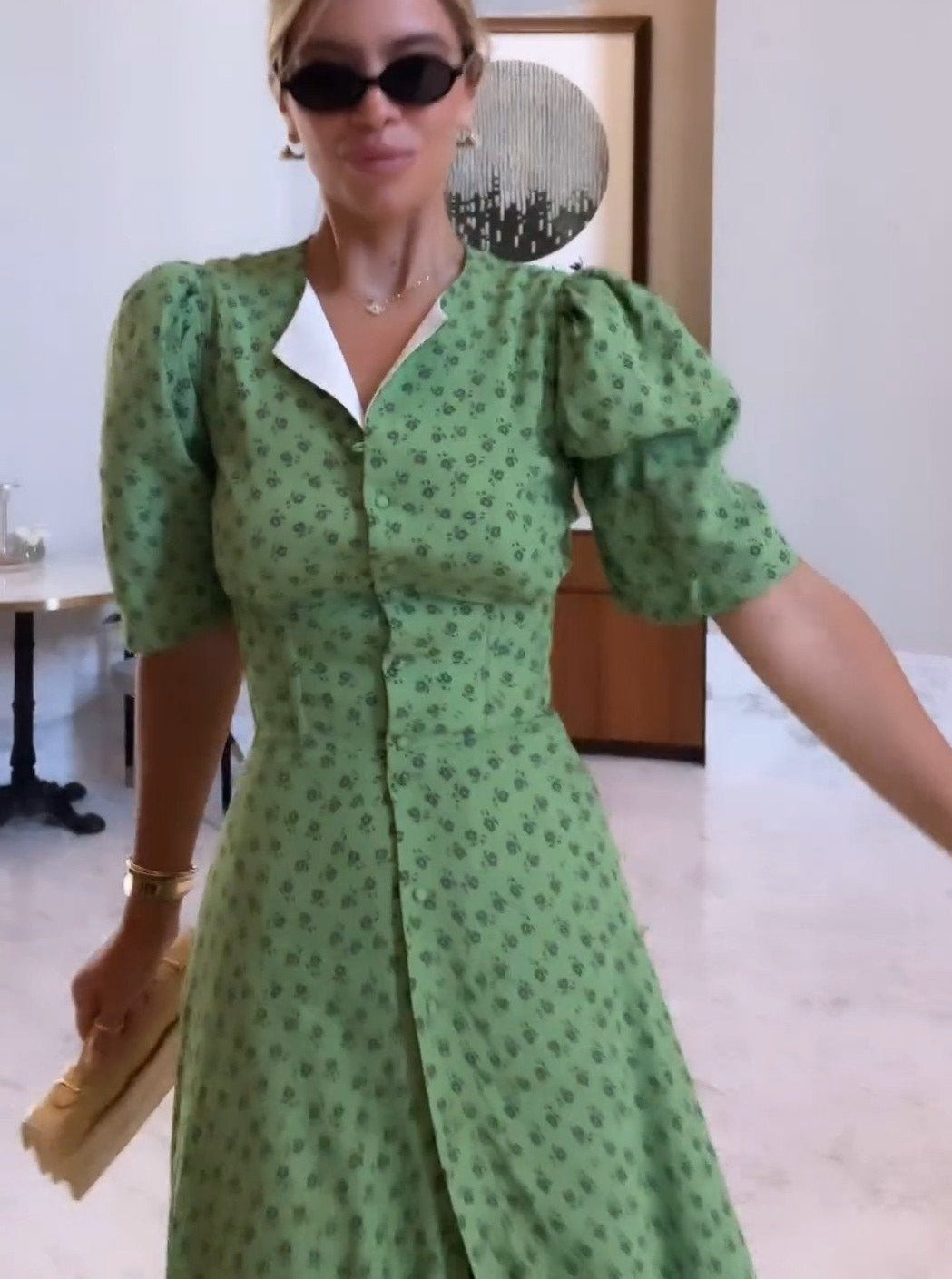 Vintage Dimensional Floral Dress