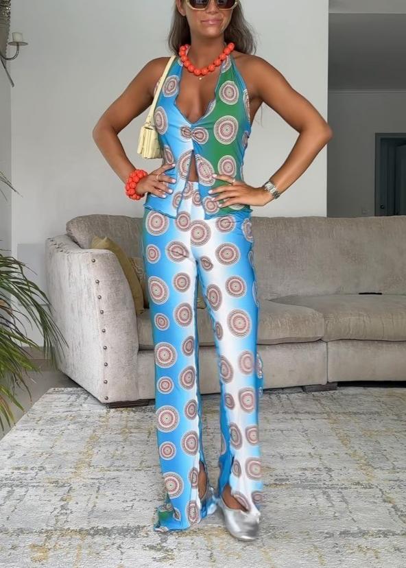 Printed Halterneck Swimsuit