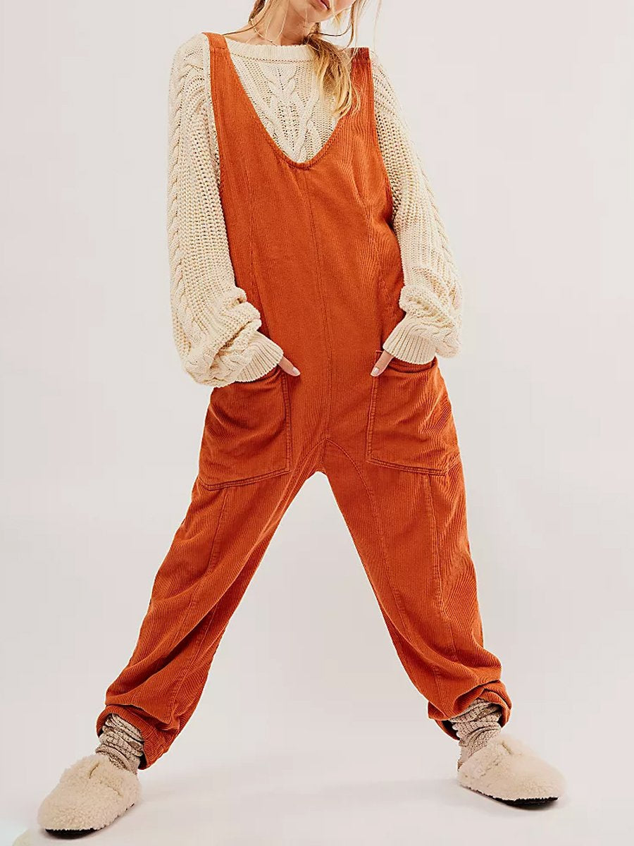 Corduroy Pockets Jumpsuit