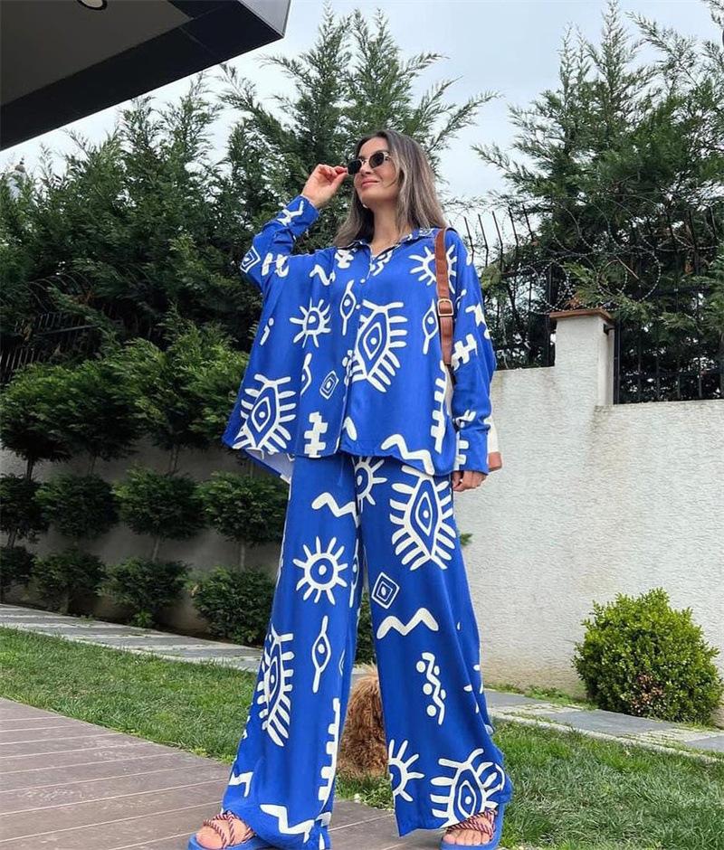 Fashion Print Loose Two Piece Set