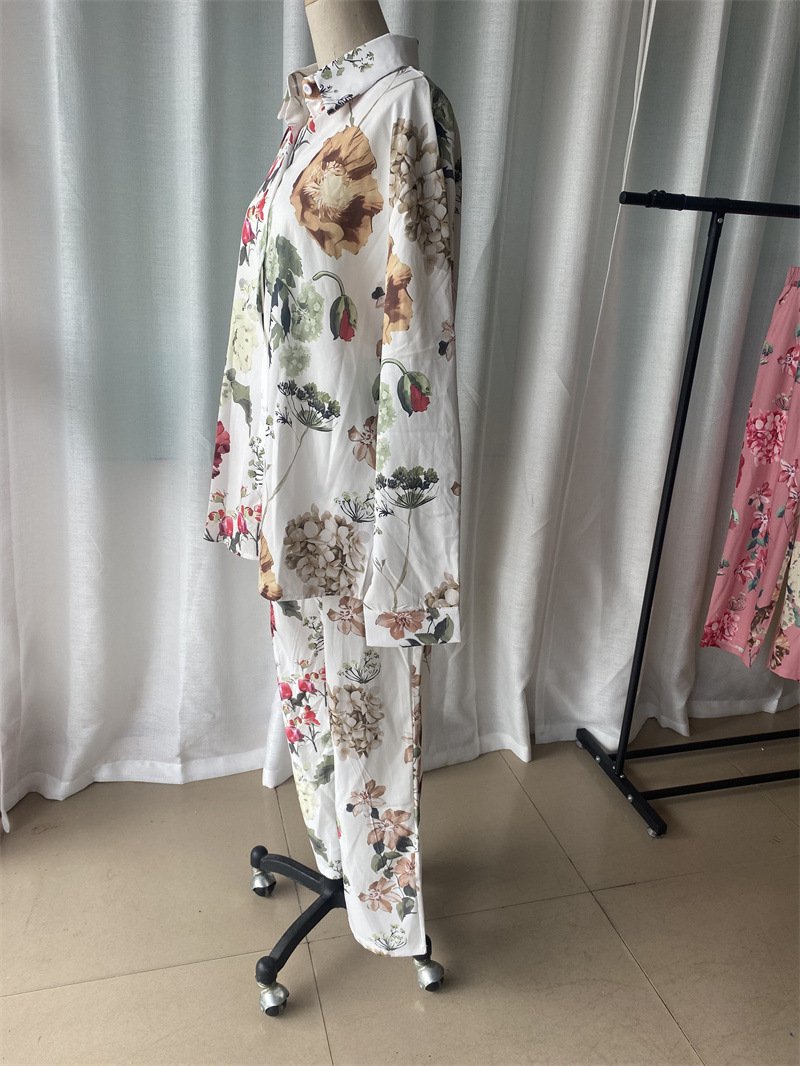 Fashion Flower Print Two-piece Set