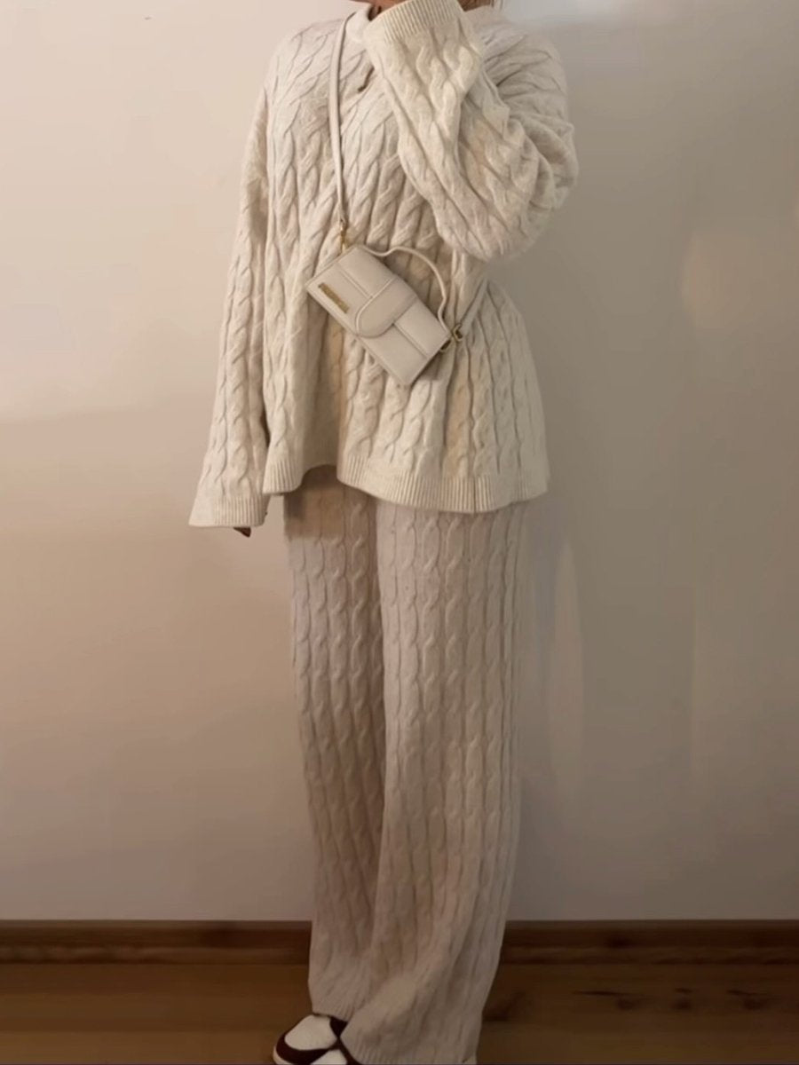 Cable-knit Two Pieces Set