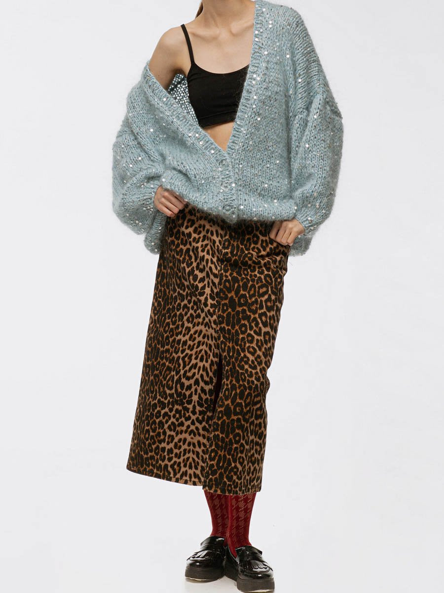 Sequin Loose Cardigan