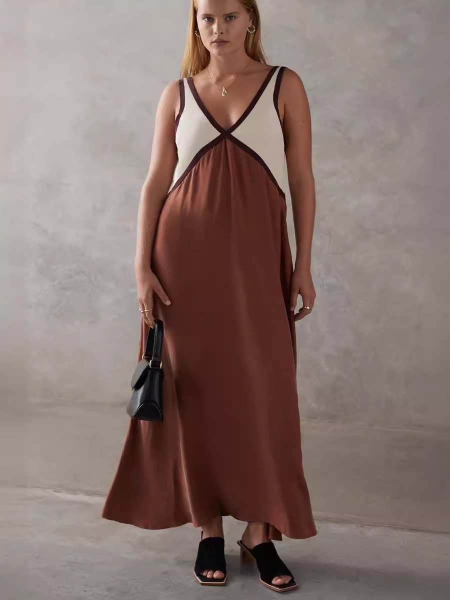 Loose Sleeveless Tank Top Color Dress