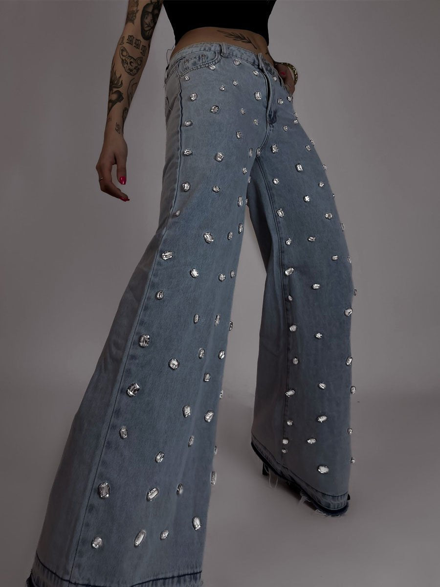 Rhinestone Denim Jeans