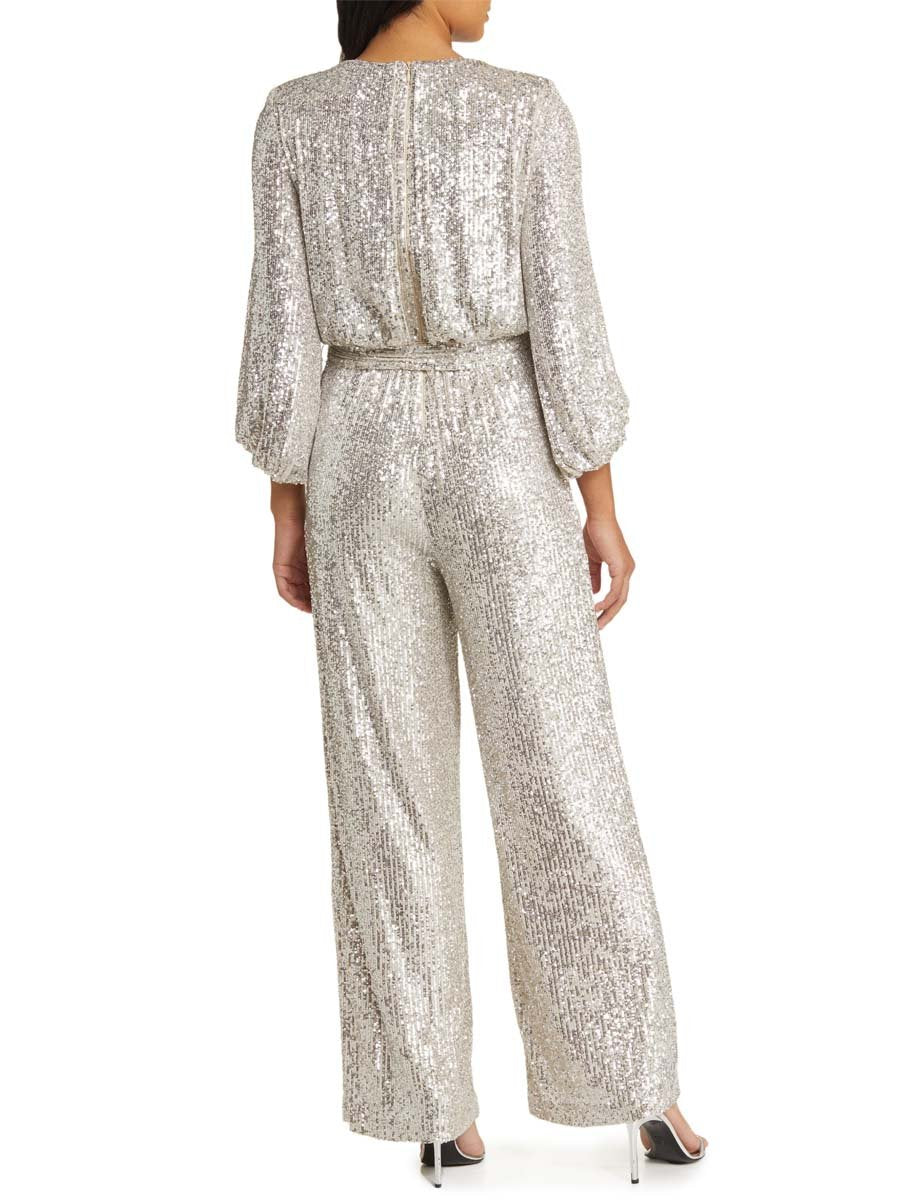 Sequin Long Sleeve Jumpsuit