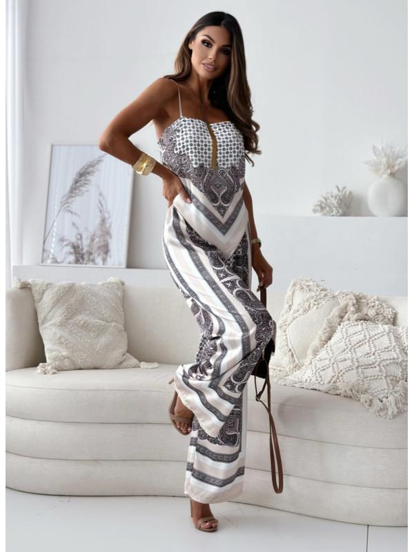 Stylish Printed Lace-Up Vest & Pants Two-Piece Set