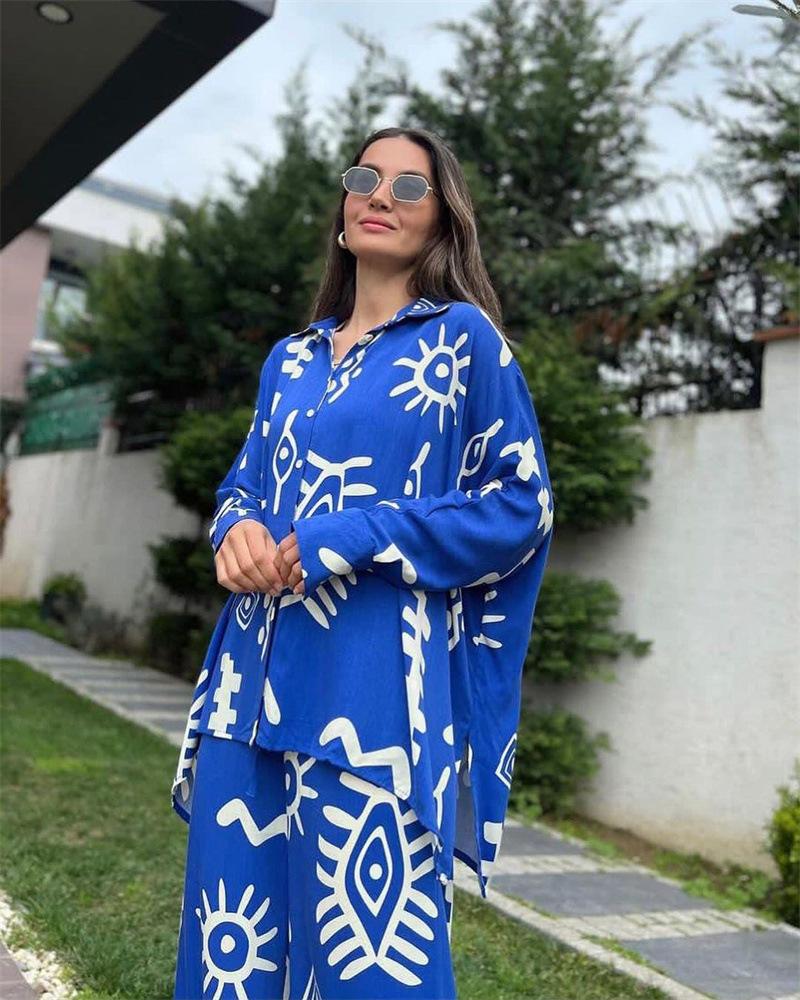 Fashion Print Loose Two Piece Set