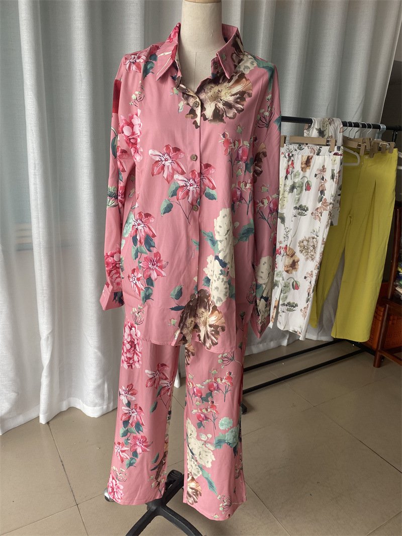 Fashion Flower Print Two-piece Set