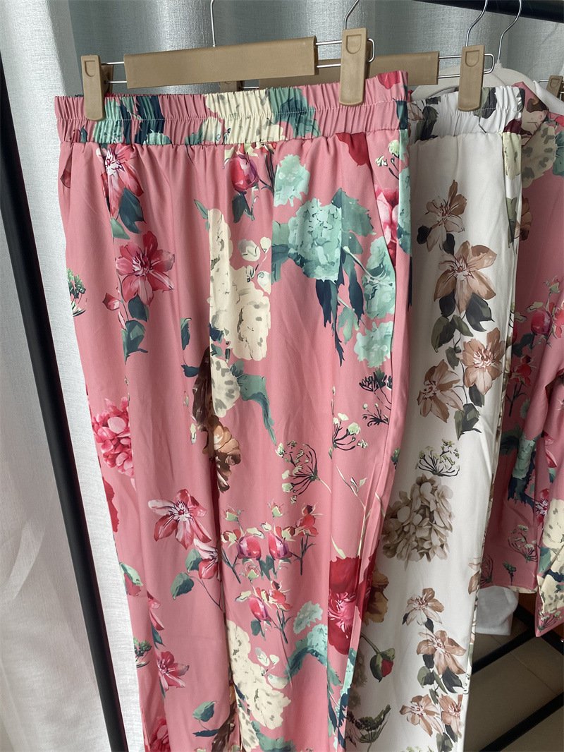 Fashion Flower Print Two-piece Set