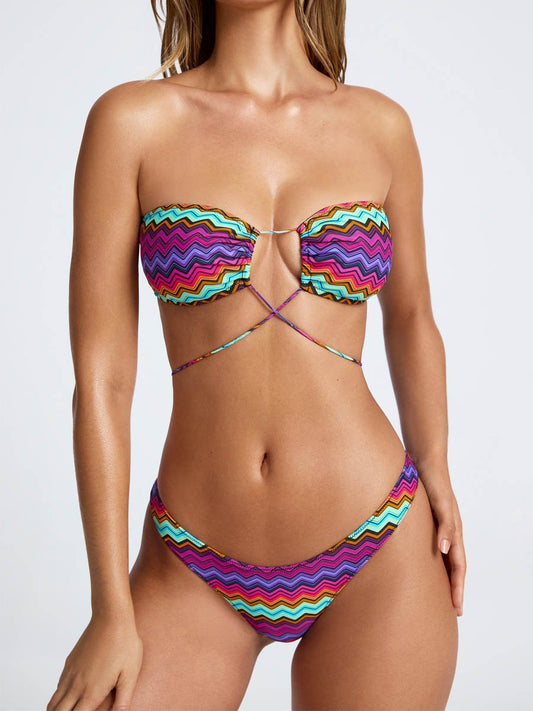 Printed Parted Swimsuit Bikini