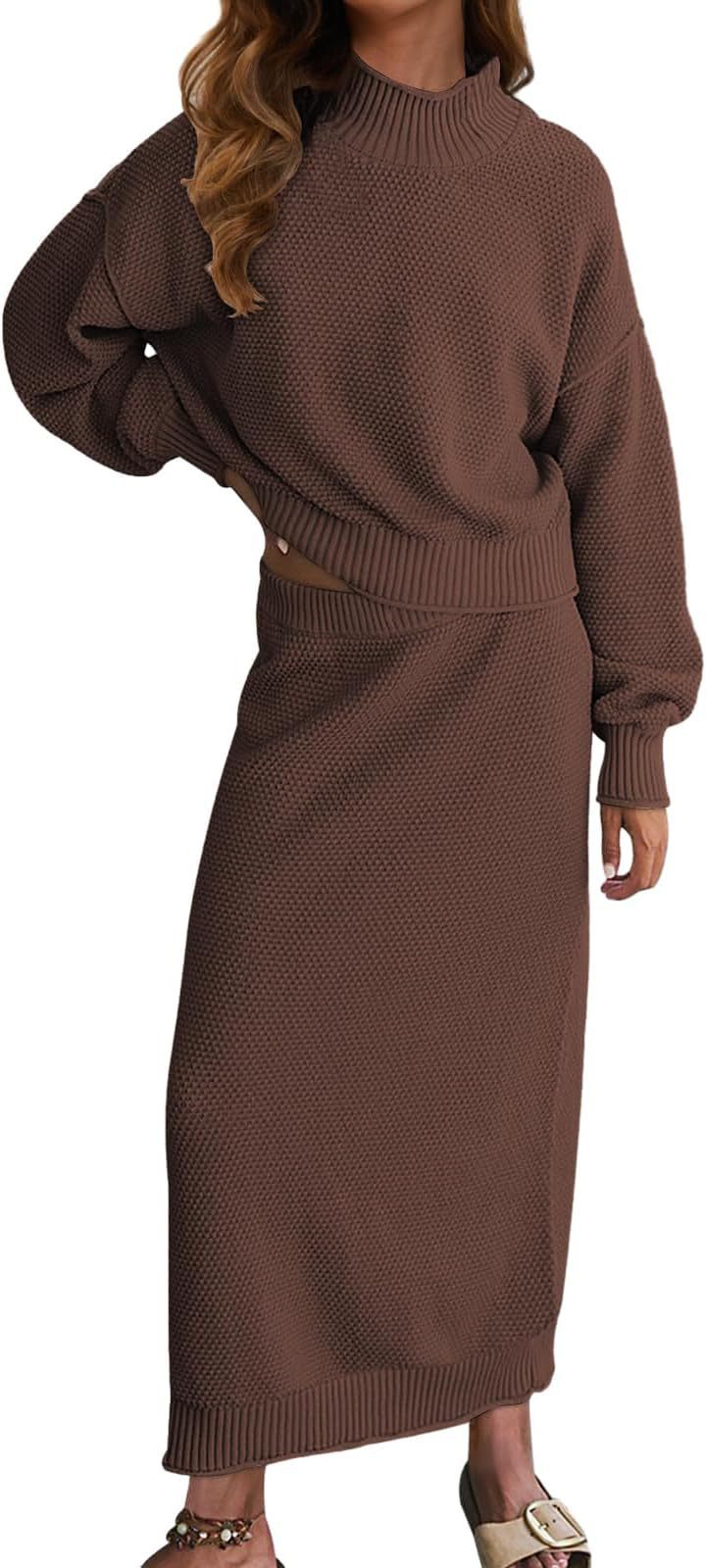 Small High Collar Top Pencil Skirt 2pc Set